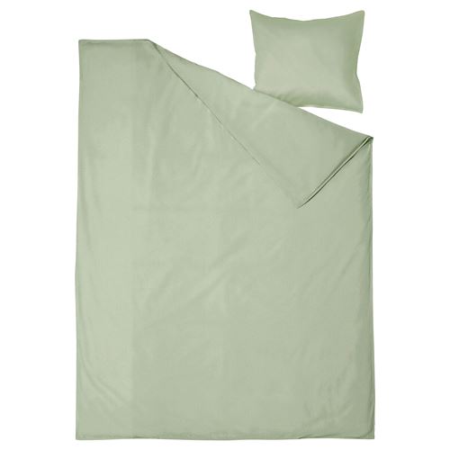 IKEA - ANGSLILJA, single duvet cover sets, grey-green, 150x200/50x60 cm