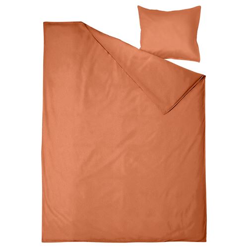 IKEA - ANGSLILJA, single duvet cover sets, red-brown, 150x200/50x60 cm