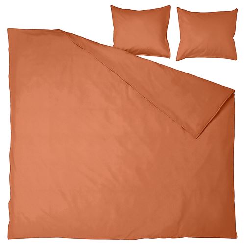 IKEA - ANGSLILJA, double quilt cover and 2 pillowcases, red-brown, 240x220/50x60 cm