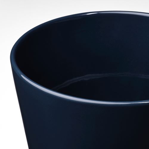 IKEA - KLOTLÖNN, stoneware plant pot, blue/black, 19 cm