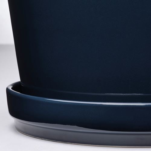 IKEA - KLOTLÖNN, stoneware plant pot, blue/black, 19 cm