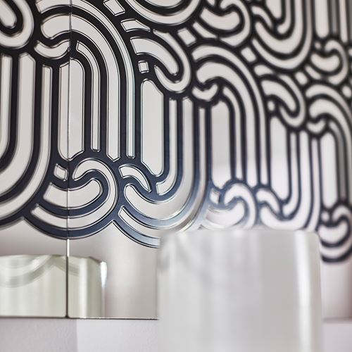 SÖTRÖNN patterned-black 40x40 cm wall mirror - 50560471 | IKEA
