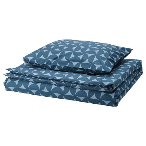 IKEA - ANGSNEJLIKA, single duvet cover sets, dark blue-light blue, 150x200/50x60 cm