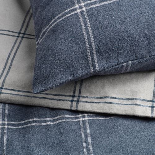 IKEA - LINDDVARGMAL, single duvet cover sets, blue-check, 150x200/50x60 cm