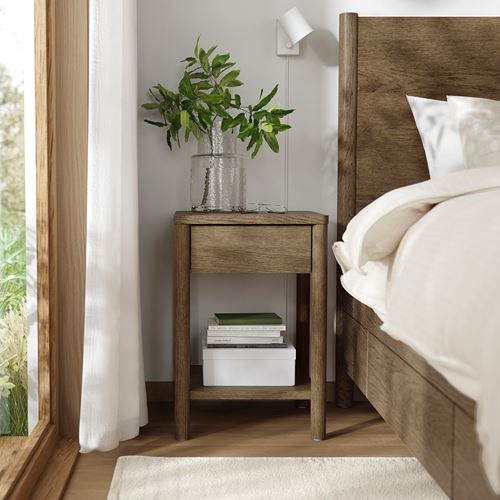 IKEA - TONSTAD, bedside table, brown oak veneer, 40x40x59 cm