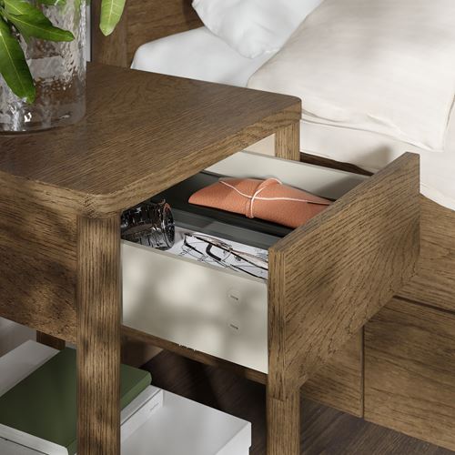 IKEA - TONSTAD, bedside table, brown oak veneer, 40x40x59 cm