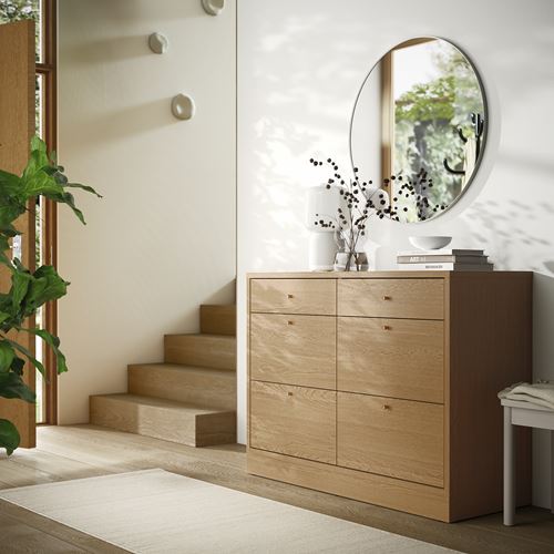 IKEA - TONSTAD, 6 çekmeceli şifonyer, meşe kaplama, 120x47x90 cm