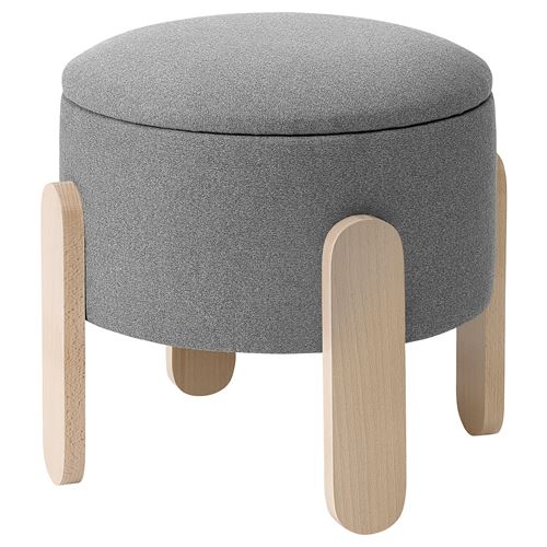 IKEA - FÖRLUNDA, pouffe with storage, tonerud grey