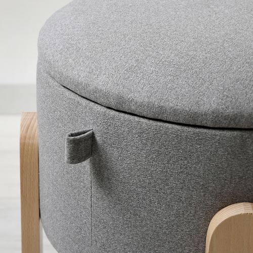 IKEA - FÖRLUNDA, pouffe with storage, tonerud grey