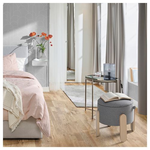 IKEA - FÖRLUNDA, pouffe with storage, tonerud grey