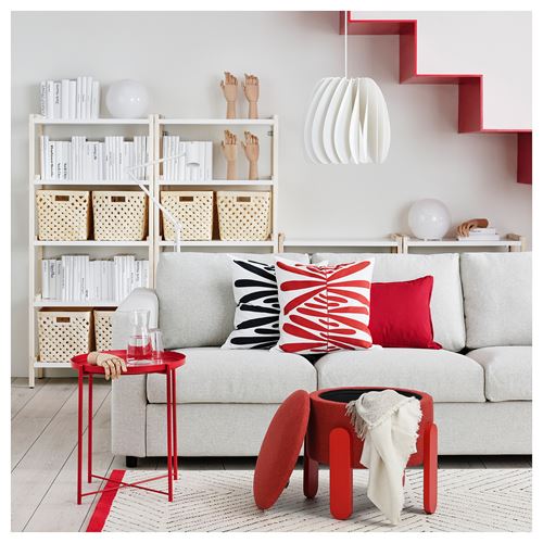 IKEA - FÖRLUNDA, pouffe with storage, tonerud red