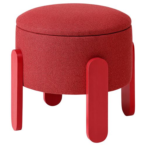 IKEA - FÖRLUNDA, pouffe with storage, tonerud red