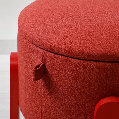 IKEA - FÖRLUNDA, pouffe with storage, tonerud red