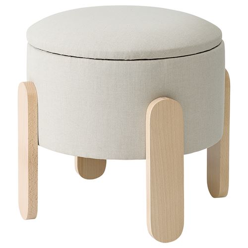 IKEA - FÖRLUNDA, pouffe with storage, vissle beige