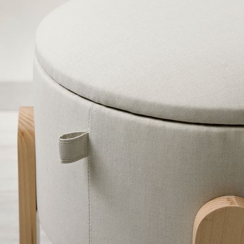 IKEA - FÖRLUNDA, pouffe with storage, vissle beige