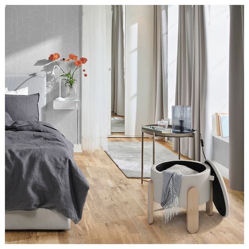 IKEA - FÖRLUNDA, pouffe with storage, vissle beige