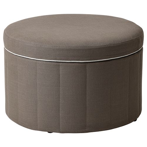 IKEA - SIDSJÖ, pouffe with storage, gransel grey-brown