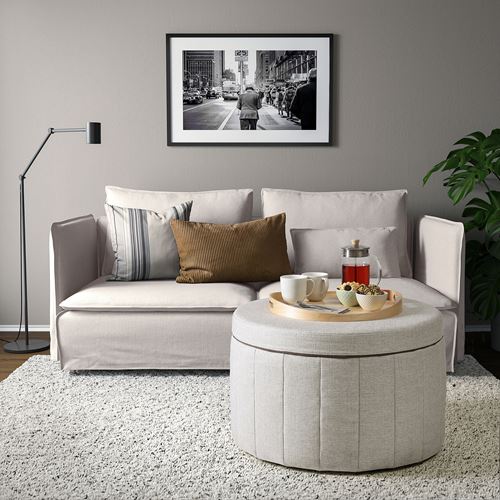 IKEA - SIDSJÖ, pouffe with storage, kilanda beige