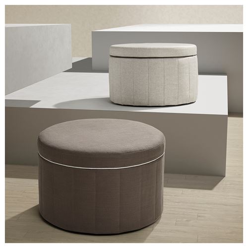 IKEA - SIDSJÖ, pouffe with storage, gransel grey-brown