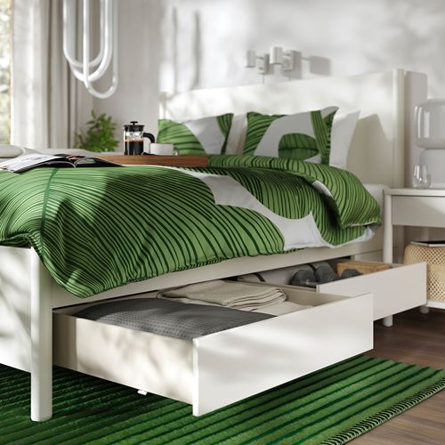 IKEA - TONSTAD, double bed, off white, 140x200 cm