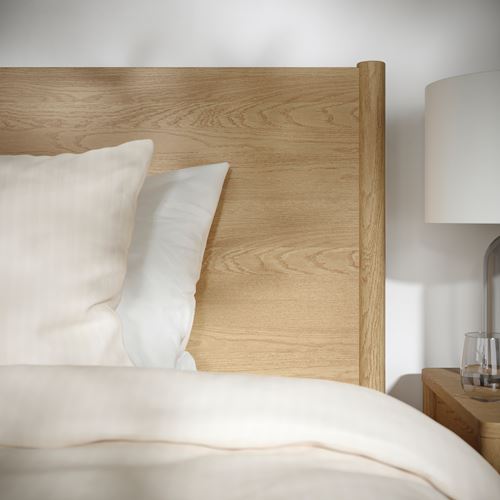 IKEA - TONSTAD/LURÖY, double bed base, oak veneer, 160x200 cm