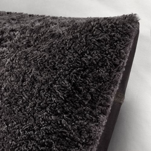 IKEA - ASJORDFLY, kırlent kılıfı, koyu gri, 40x58 cm