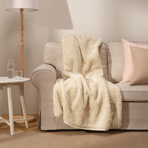 IKEA - ASJORDFLY, throw, off white, 130x170 cm