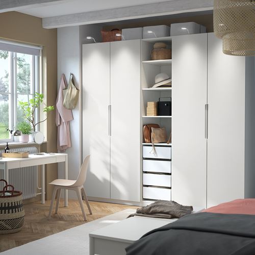 IKEA - PAX/TONSTAD, PAX wardrobe, white-off white, 250x60x236 cm