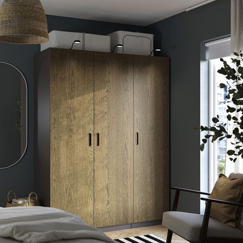 IKEA - TONSTAD, wardrobe door, brown oak veneer, 50x195 cm