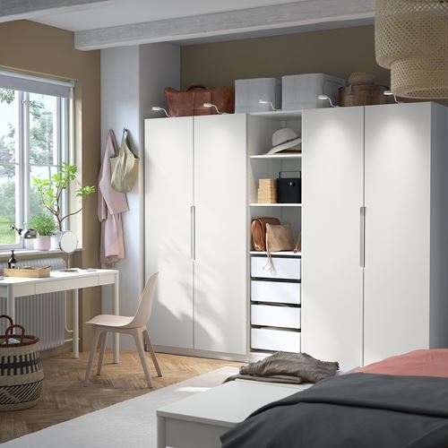 IKEA - PAX/TONSTAD, PAX wardrobe, white-off white, 250x60x201 cm