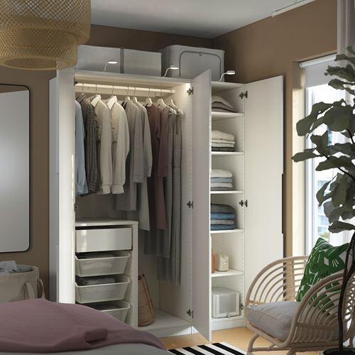 IKEA - PAX/TONSTAD, PAX wardrobe, white-off white, 150x60x201 cm