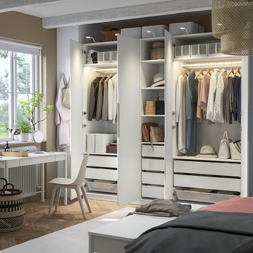 IKEA - PAX/TONSTAD, PAX wardrobe, white-off white, 250x60x236 cm