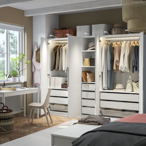 IKEA - PAX/TONSTAD, PAX wardrobe, white-off white, 250x60x201 cm