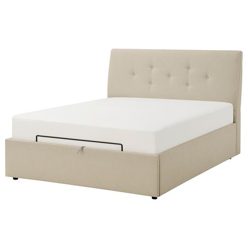 IKEA - IDANAS, double bed, beige, 160x200 cm