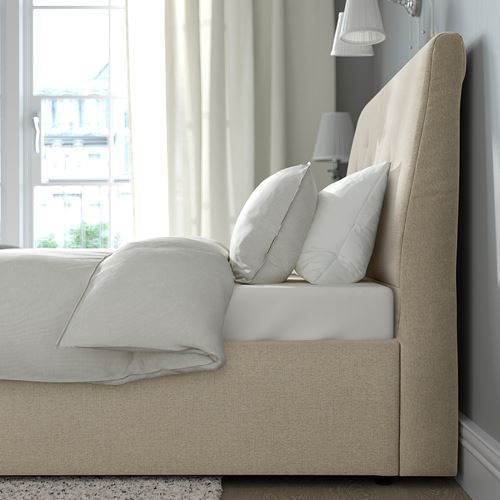 IKEA - IDANAS, double bed, beige, 160x200 cm