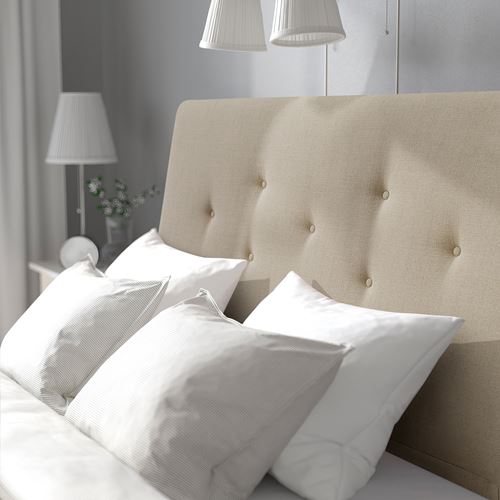 IKEA - IDANAS, double bed, beige, 140x200 cm