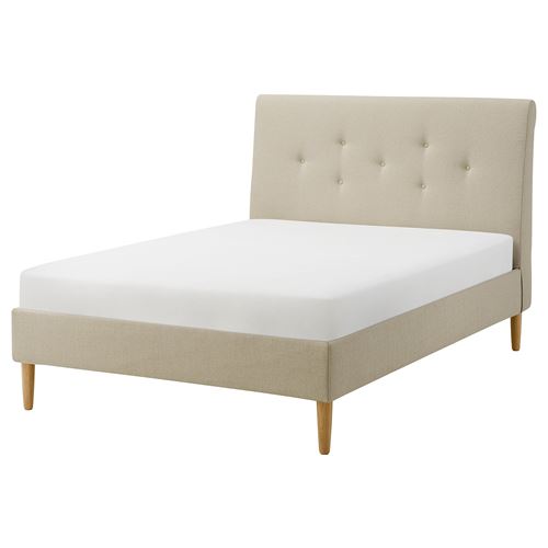 IKEA - IDANAS, double bed, beige, 140x200 cm