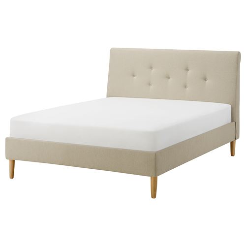 IKEA - IDANAS, double bed, beige, 160x200 cm