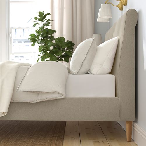 IKEA - IDANAS, double bed, beige, 160x200 cm