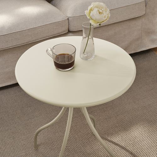 IKEA - TANEBRO, side table, light grey/beige, 46 cm