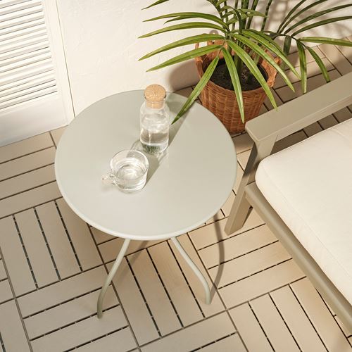 IKEA - TANEBRO, side table, light grey/beige, 46 cm