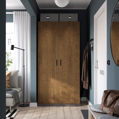 IKEA - TONSTAD, wardrobe door, brown oak veneer, 50x195 cm