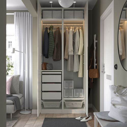 IKEA - PAX/TONSTAD, PAX wardrobe, white-off white, 100x60x236 cm