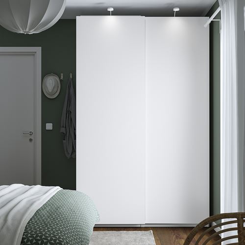 IKEA - PAX/HASVIK, PAX sürgü kapaklı gardırop, beyaz, 150x66x236 cm