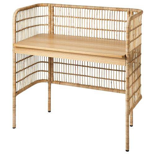 IKEA - FRYKSAS, desk, rattan, 110x54 cm