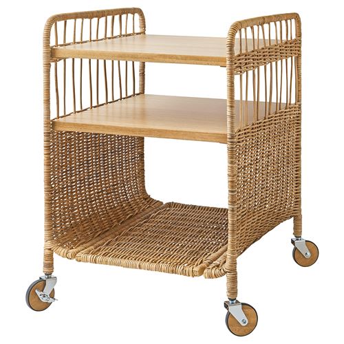 IKEA - FRYKSAS, side table, rattan, 37x53 cm