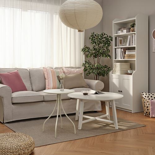 IKEA - TANEBRO, side table, light grey/beige, 46 cm