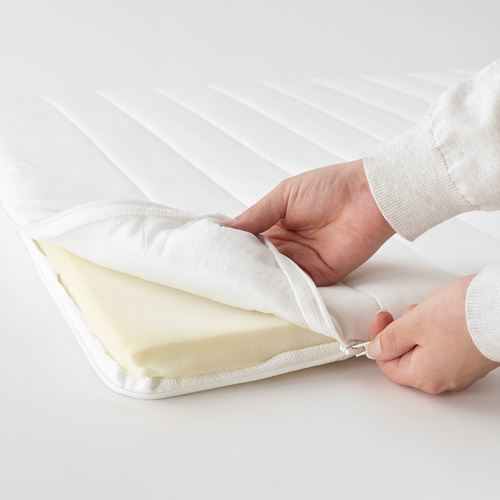 IKEA - NASFJALLET, double mattress pad, white, 160x200 cm