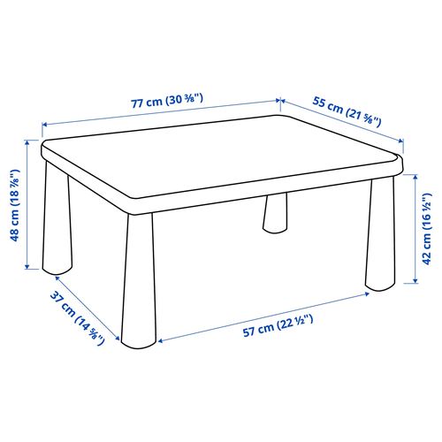 IKEA - MAMMUT, children's table, white, 77x55 cm