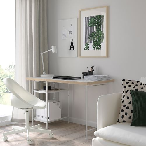 IKEA - LAGKAPTEN/SPAND, desk, white/anthracite, 120x60 cm